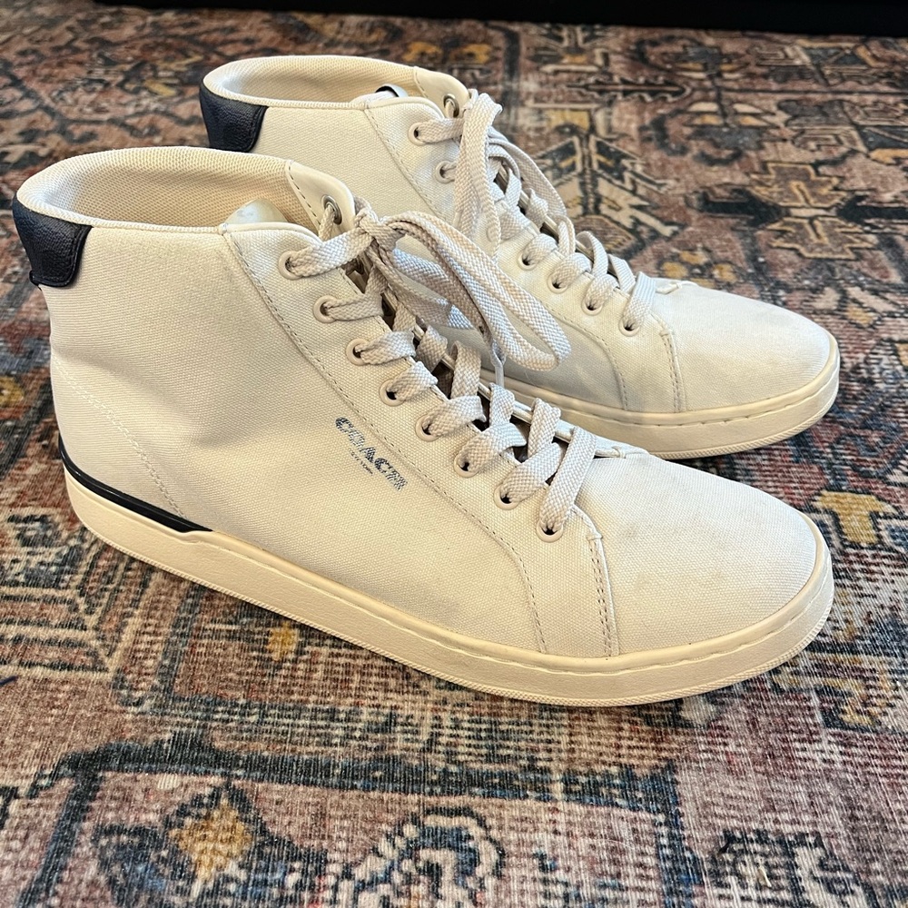 Coach Men's Off-White High-Top Sneakers